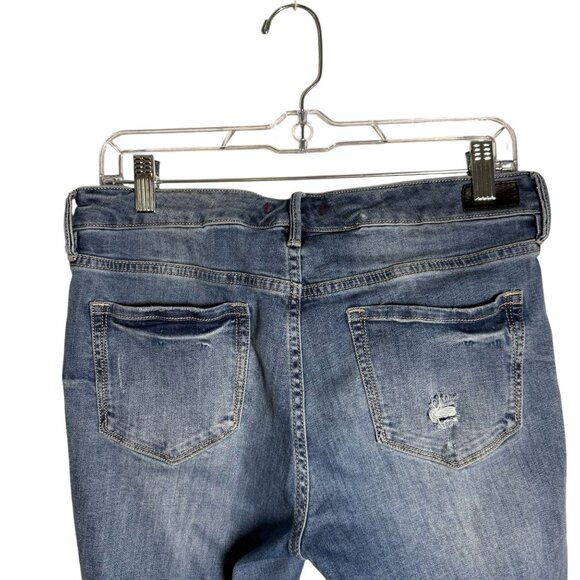 Dear John Womens Distressed Blue Denim Jeans Size 29 With Rolled Cuffs - Picture 5 of 6